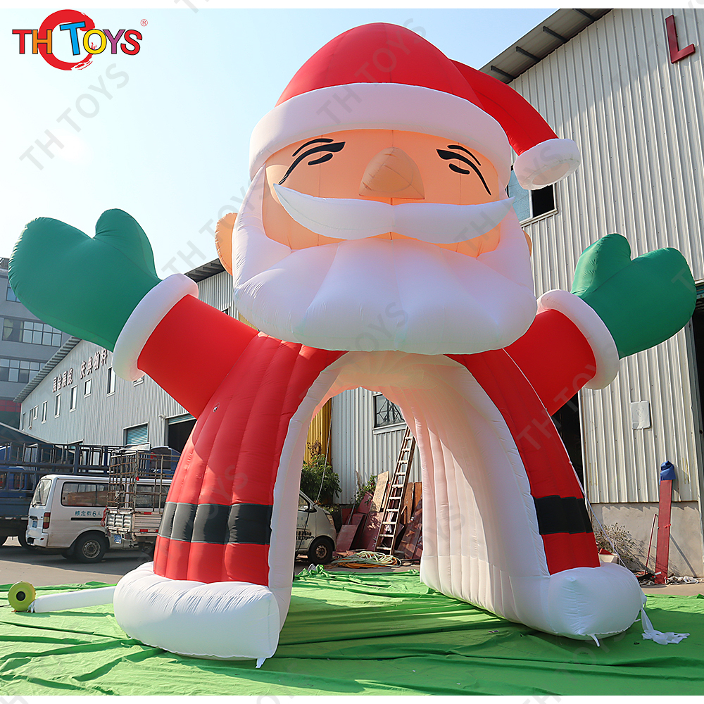 Free Shipping 5mH Oxford Material Christmas Advertising Giant Inflatable Santa Arch Tent Blow Up Tunnel Tents for Sale