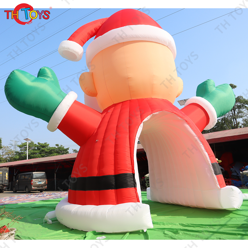 Free Shipping 5mH Oxford Material Christmas Advertising Giant Inflatable Santa Arch Tent Blow Up Tunnel Tents for Sale