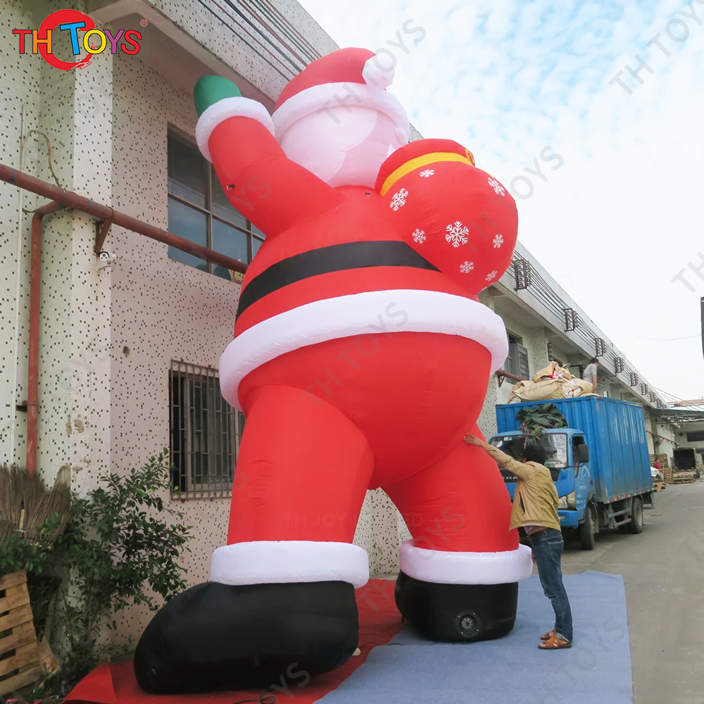 Free Shipping Inflatable Santa Claus with Gift Bag Xmas Santa Old Father Large Cartoon for Yard Decoration