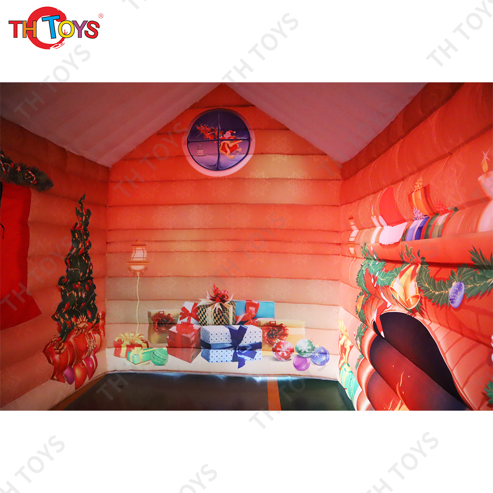 4x3m Outdoor brown Santa Grotto inflatable Christmas House Tent inflatable cabin decoration for events