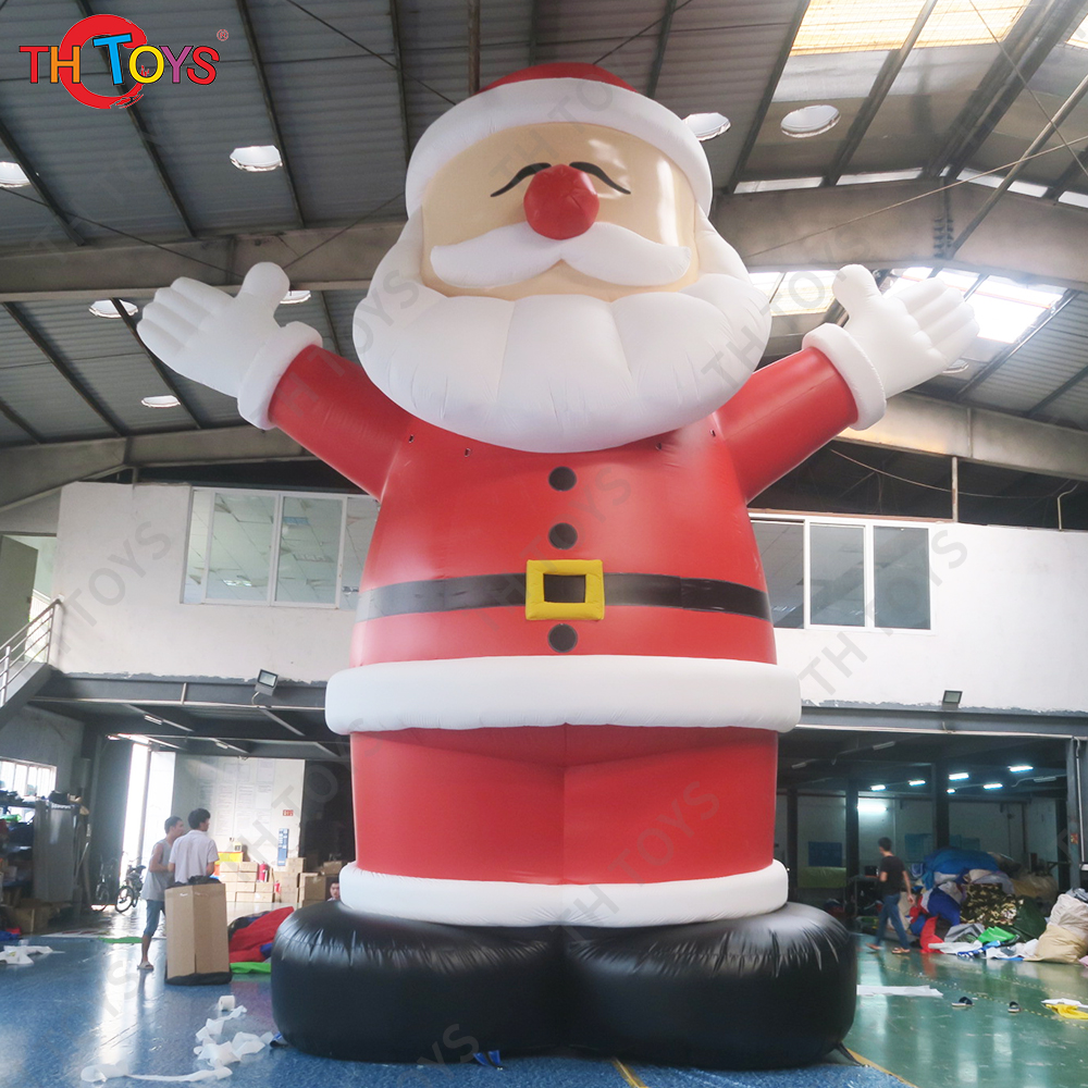 8m/10m Xmas Inflatable Santa Inflatable Model Outdoor Ornament Christmas Gift Party New Year Props Decoration