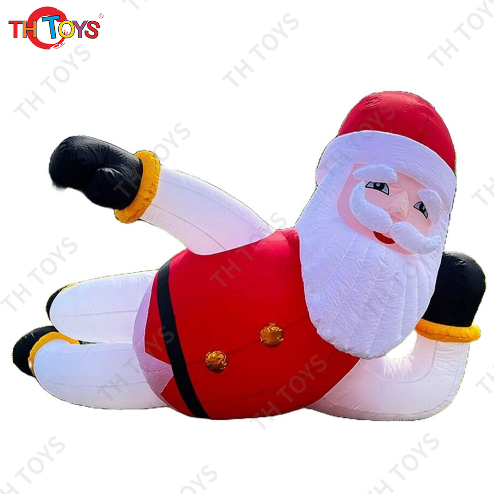 Free Shipping Inflatable Santa Claus Lying on Ground Christmas Outdoor Advertising Decorations Cartoon