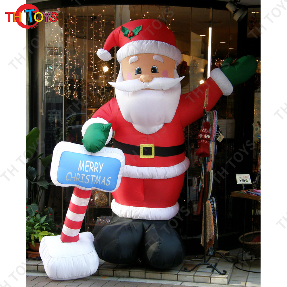Free door shipping 6m 20ft high giant inflatable santa claus cartoon for sale, Christmas decoration inflatable santa air balloon