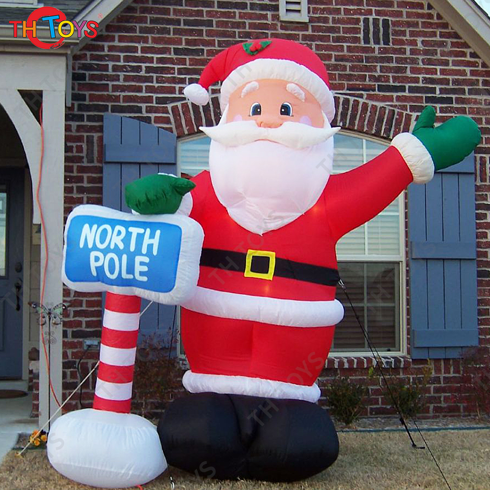 Free door shipping 6m 20ft high giant inflatable santa claus cartoon for sale, Christmas decoration inflatable santa air balloon