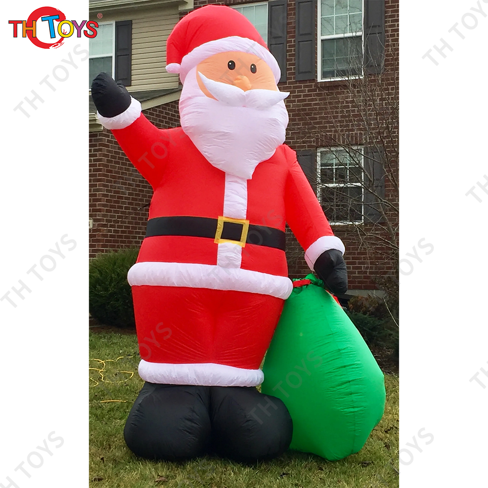 free air shipping to door,13ft/4m christmas inflatable santa claus,inflatable father old man with gift bag