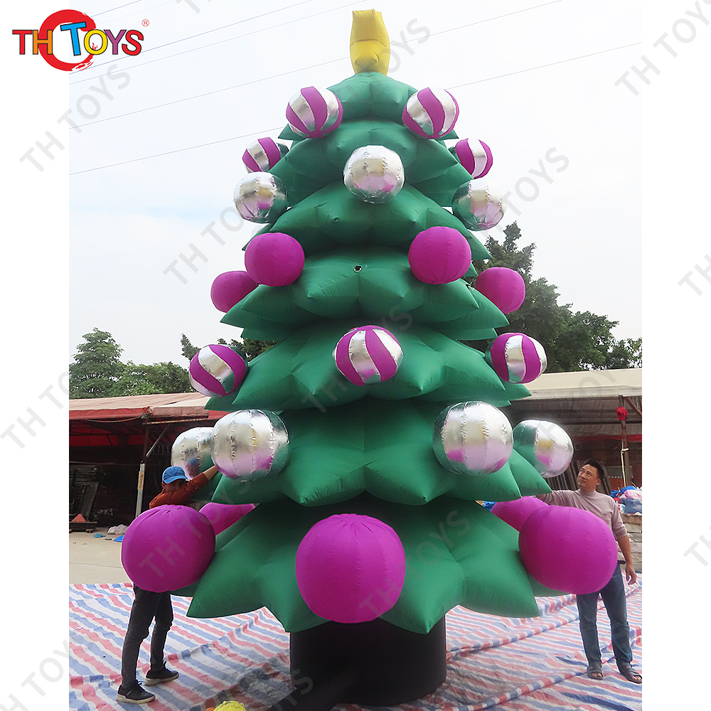 Custom Made 6 Meters High Inflatable Christmas Tree For Outdoor Decoration / Inflated Xmas Tree Balloon
