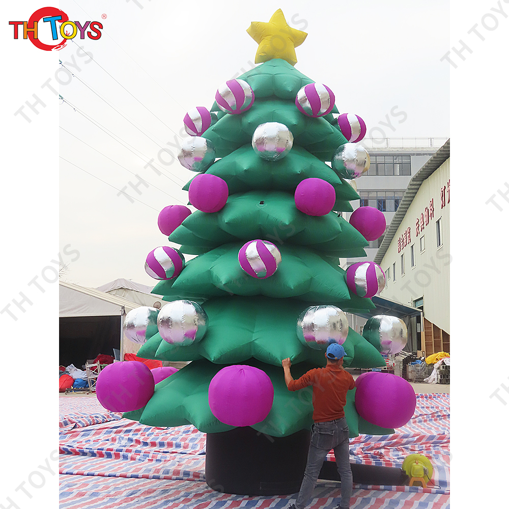 Custom Made 6 Meters High Inflatable Christmas Tree For Outdoor Decoration / Inflated Xmas Tree Balloon