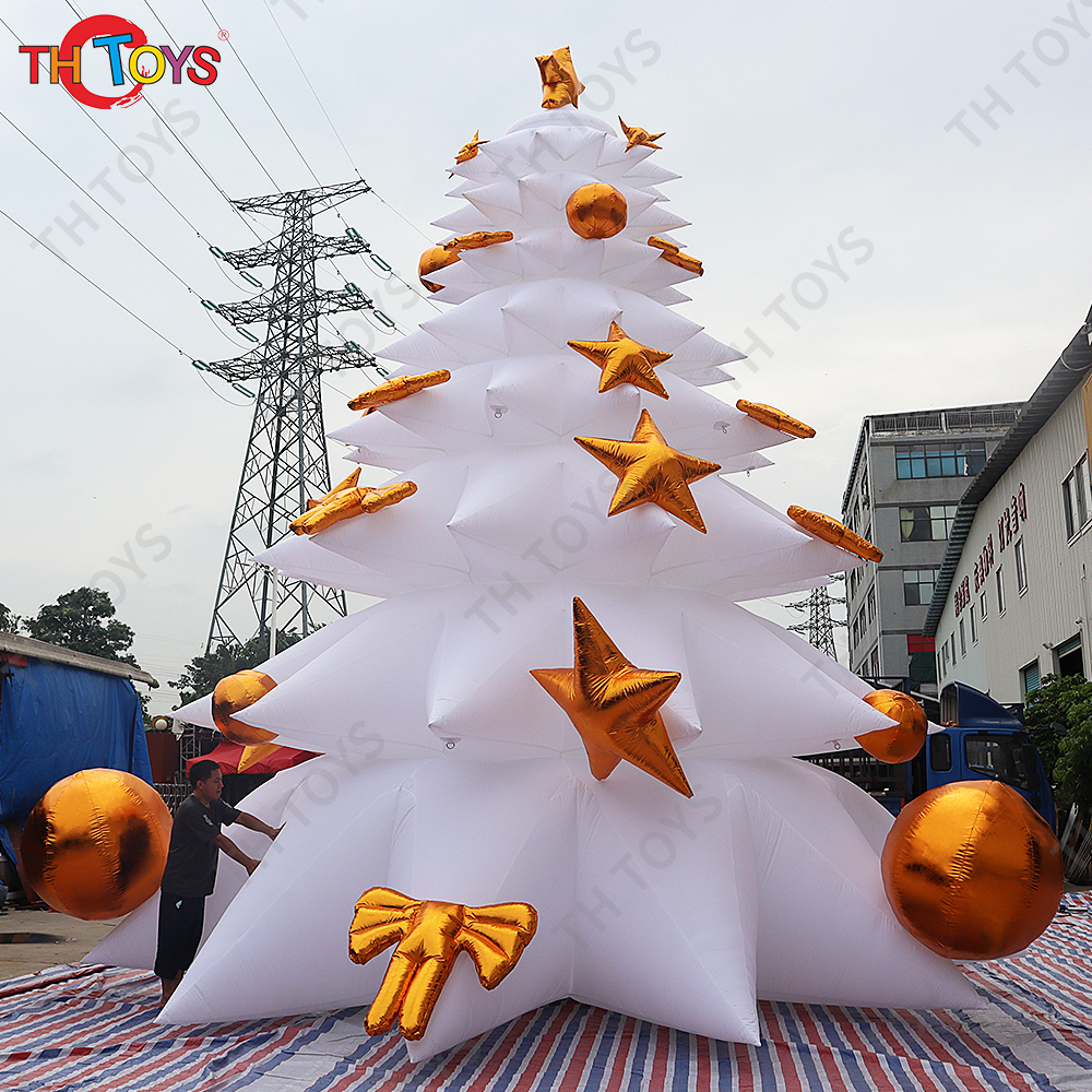free air ship to door, 6m/8m high white Christmas Inflatable Tree,LED color lighting inflatable Christmas tree balloon for event