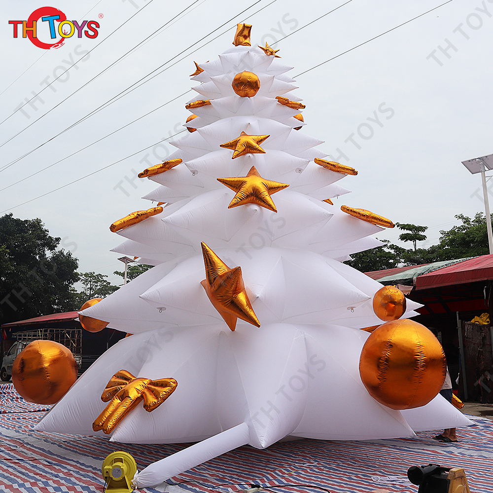 free air ship to door, 6m/8m high white Christmas Inflatable Tree,LED color lighting inflatable Christmas tree balloon for event