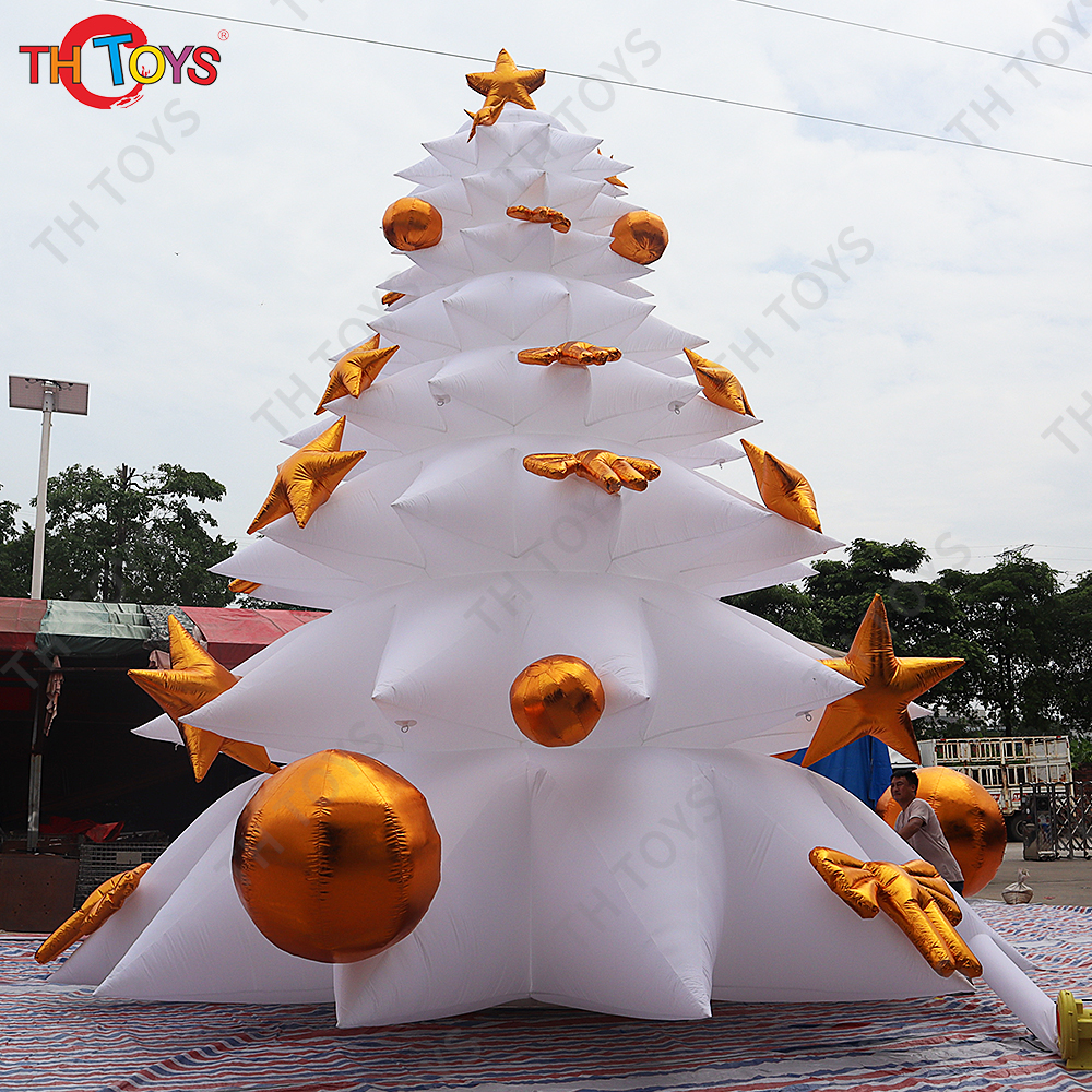 free air ship to door, 6m/8m high white Christmas Inflatable Tree,LED color lighting inflatable Christmas tree balloon for event