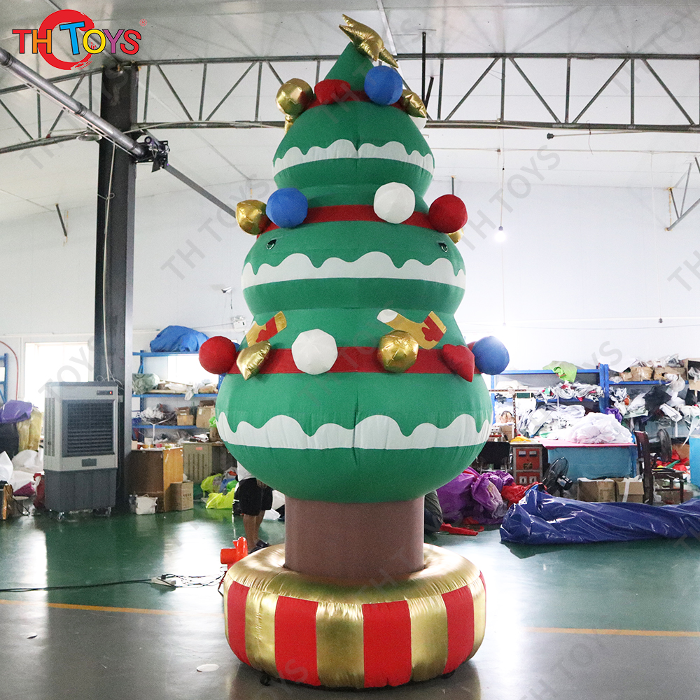 Free Air Shipping 3.5mH Inflatable Christmas Tree with Jingle Bell Xmas Decoration Ground Balloon for Sale