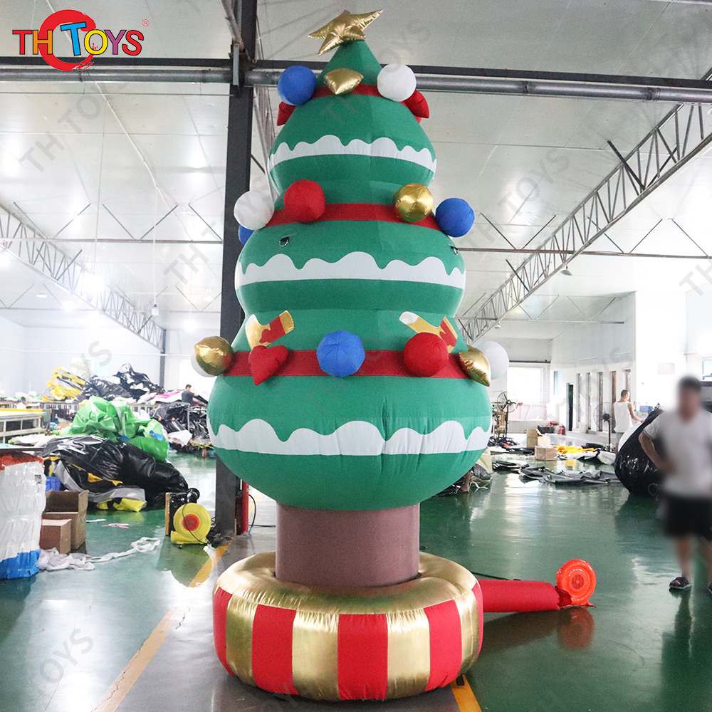 Free Air Shipping 3.5mH Inflatable Christmas Tree with Jingle Bell Xmas Decoration Ground Balloon for Sale