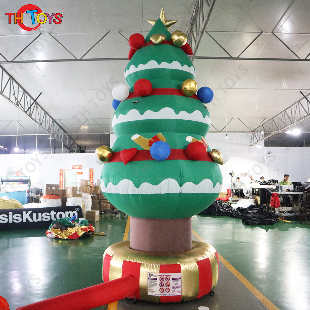 Free Air Shipping 3.5mH Inflatable Christmas Tree with Jingle Bell Xmas Decoration Ground Balloon for Sale