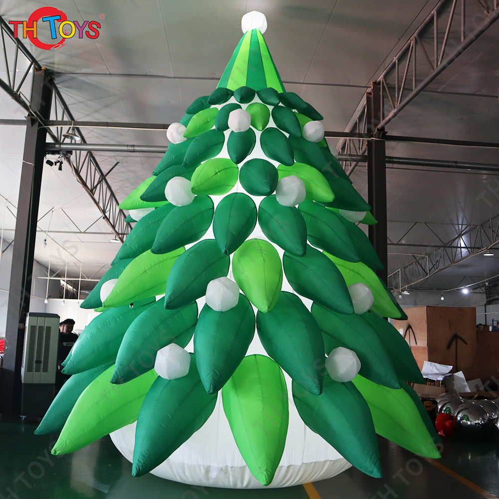 10m 33ft tall Outdoor giant Christmas Decoration inflatable colorful Christmas Green Tree with shinny balls