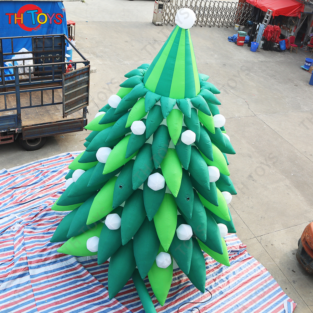 10m 33ft tall Outdoor giant Christmas Decoration inflatable colorful Christmas Green Tree with shinny balls
