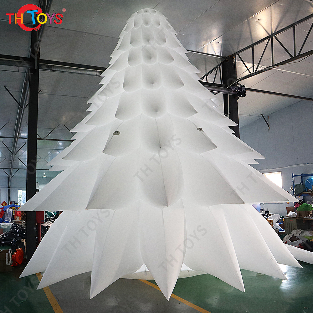 free air ship to door, 6m 20ft high white Christmas Inflatable Tree,LED lighting blow up Christmas tree balloon for sale