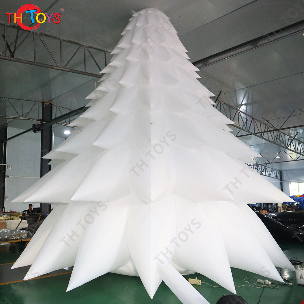 free air ship to door, 6m 20ft high white Christmas Inflatable Tree,LED lighting blow up Christmas tree balloon for sale