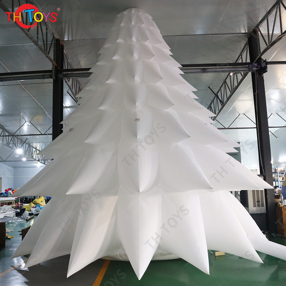 free air ship to door, 6m 20ft high white Christmas Inflatable Tree,LED lighting blow up Christmas tree balloon for sale