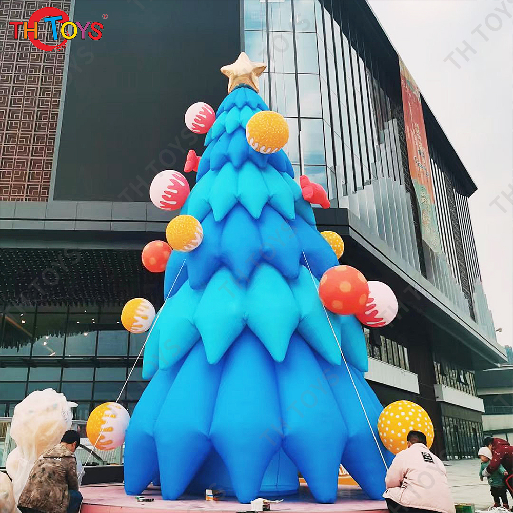 Free Air Shipping To Door,Giant Outdoor Xmas Inflatable Christmas Tree for Mall Holiday Decoration, Giant Blue Tree With Light