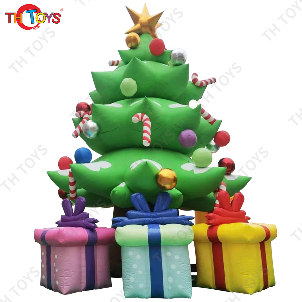 Free Shipping 10mH Giant Inflatable Christmas Tree with Gift Boxs Xmas Decoration Ground Balloon