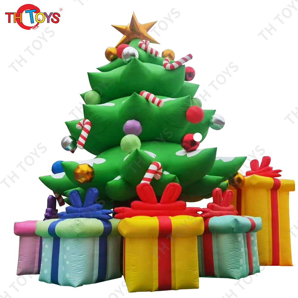 Free Shipping 10mH Giant Inflatable Christmas Tree with Gift Boxs Xmas Decoration Ground Balloon