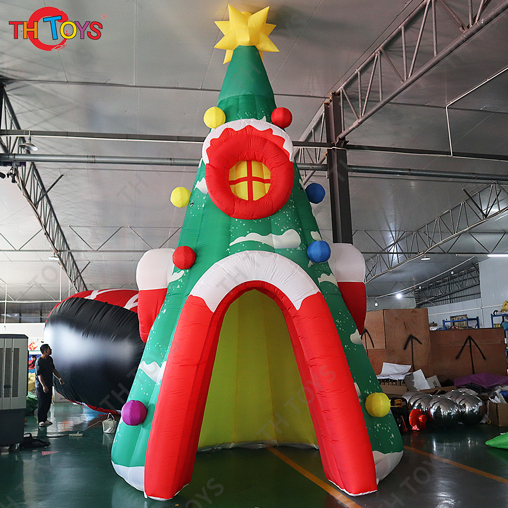 5m 17ft Tall Christmas Inflatables Tree Outdoor Decorations With Led Light inflatable Christmas House
