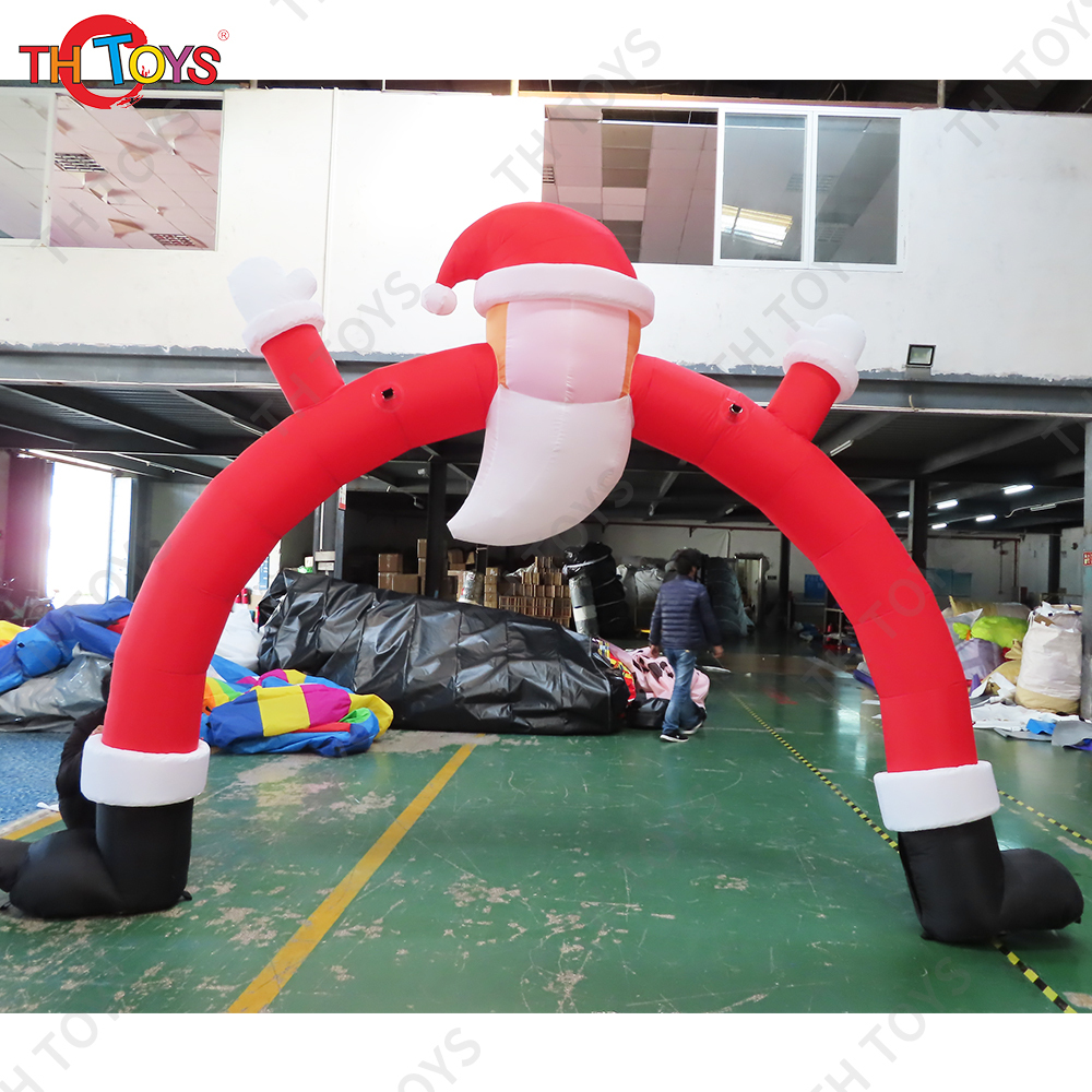 4x3m led light inflatable Santa arch,inflatable Christmas old man sit on arch with led light