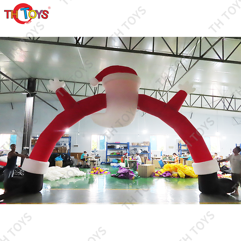 Xmas Advertising LED Lighting Giant Inflatable Santa Claus Arch Gate for Sale