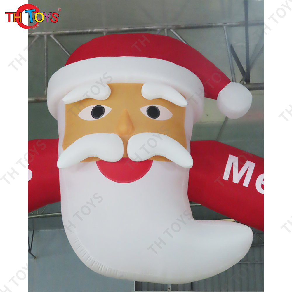 Xmas Advertising LED Lighting Giant Inflatable Santa Claus Arch Gate for Sale