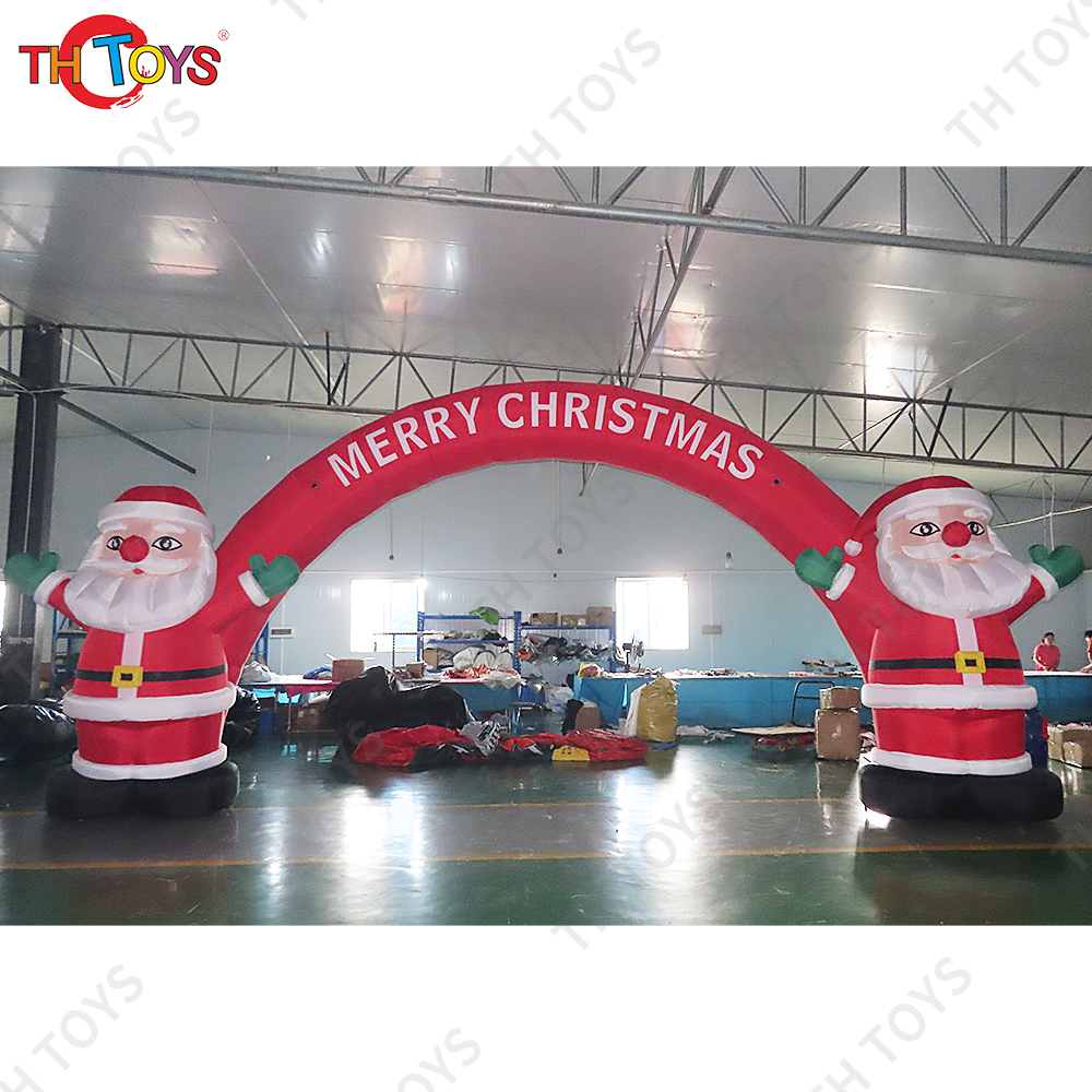 Free Door Shipping 10x5m Santa Claus Christmas Inflatable Arch Archway Entrance for Sale