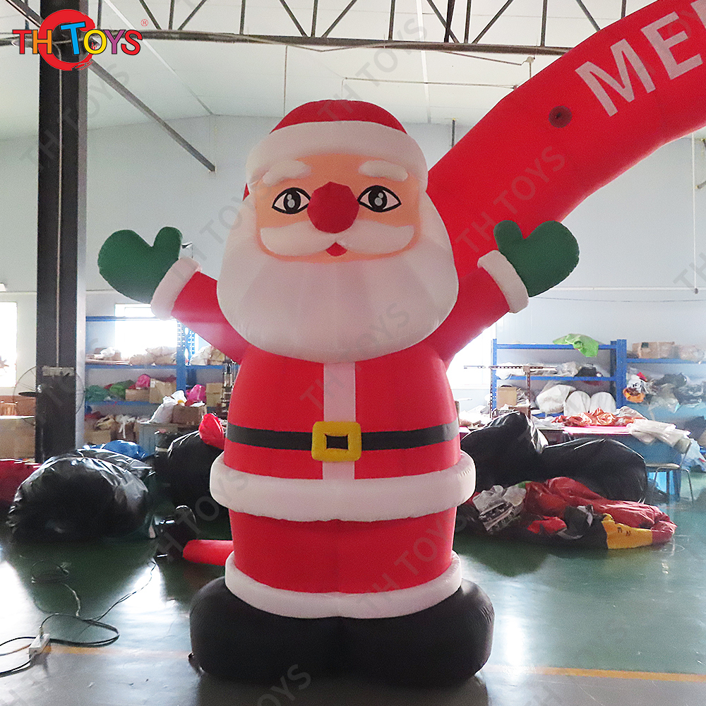 Free Door Shipping 10x5m Santa Claus Christmas Inflatable Arch Archway Entrance for Sale