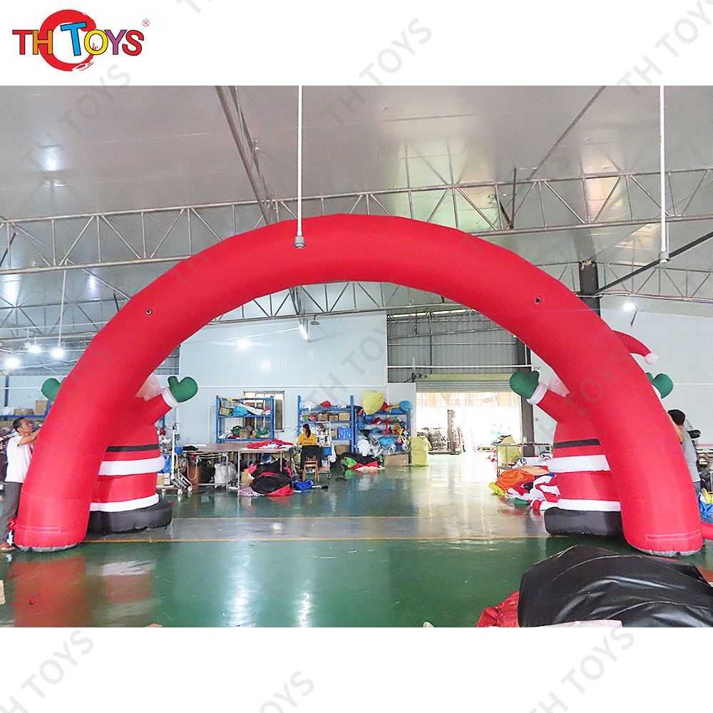 Free Door Shipping 10x5m Santa Claus Christmas Inflatable Arch Archway Entrance for Sale