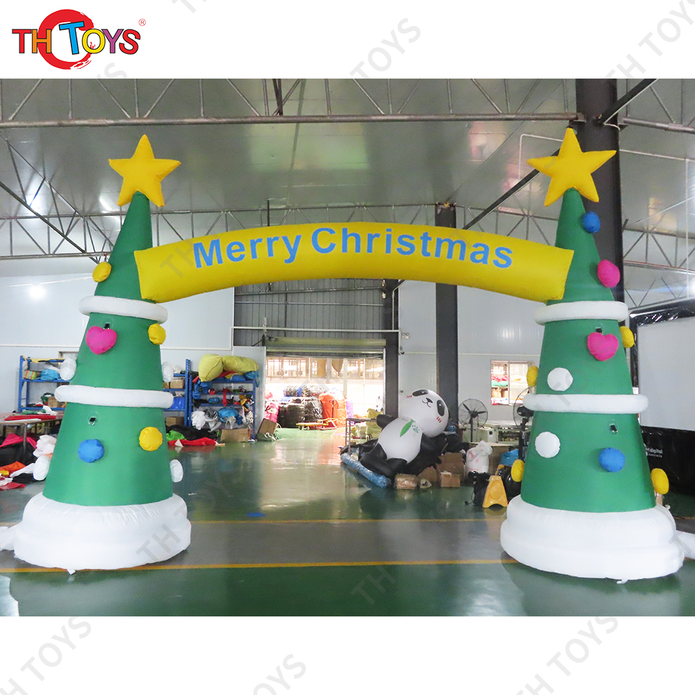 Free Air Shipping Advertising Inflatable Santa Archway Christmas Arch Entrance for Sale