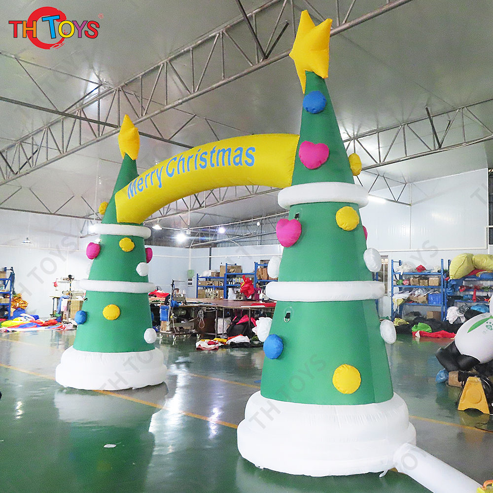 Free Air Shipping Advertising Inflatable Santa Archway Christmas Arch Entrance for Sale