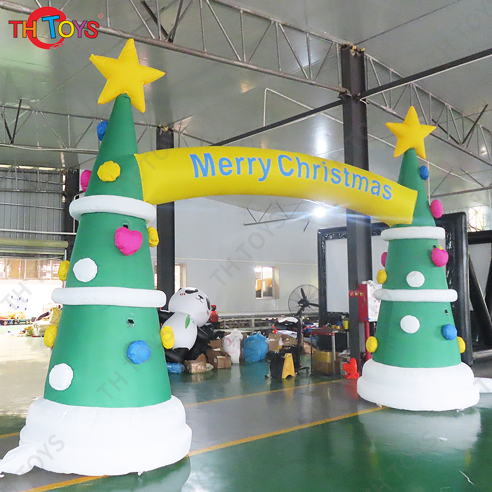 Free Air Shipping Advertising Inflatable Santa Archway Christmas Arch Entrance for Sale