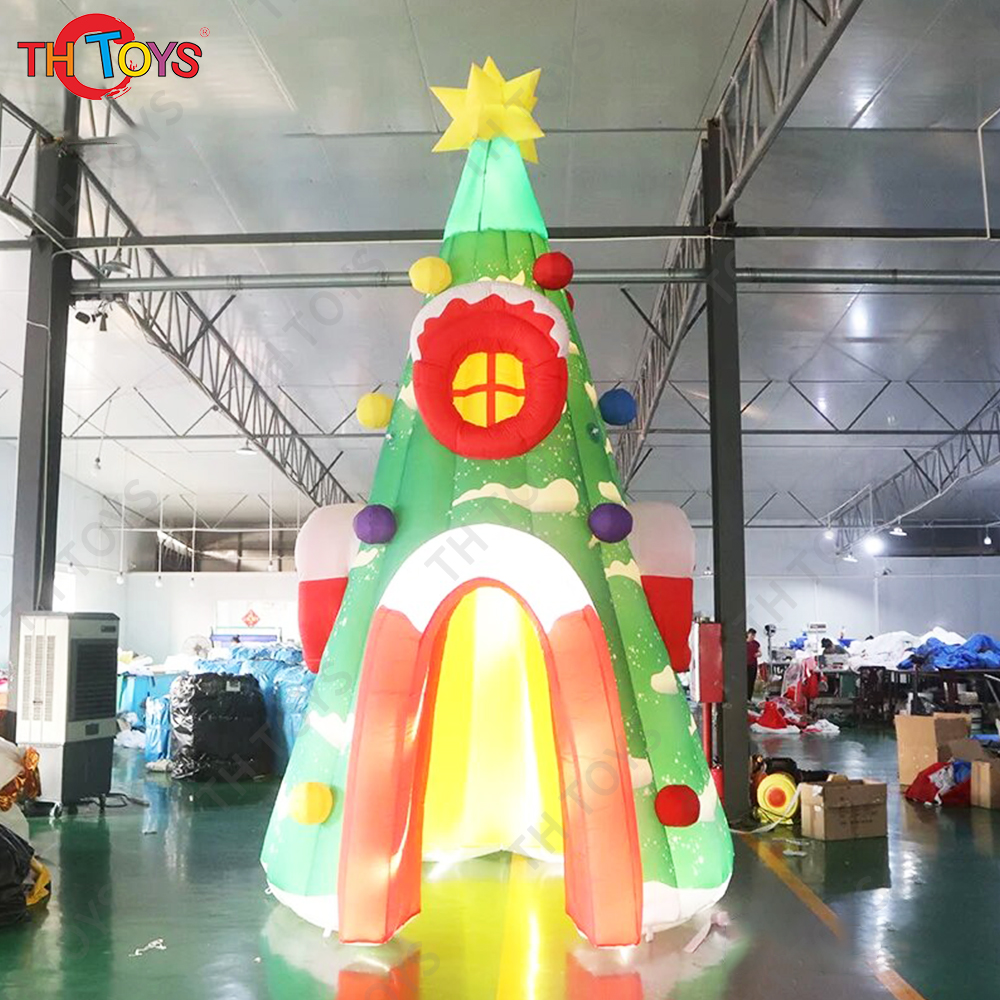 5m 17ft Tall Christmas Inflatables Tree Outdoor Decorations With Led Light inflatable Christmas House