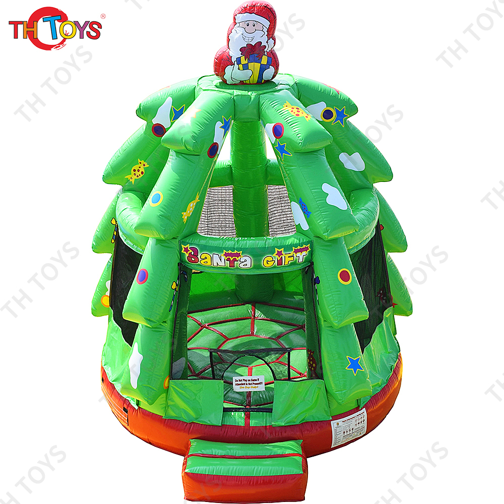 Fast Air Shipping Commercial PVC 15ft Inflatable Green Christmas Tree Bounce House Bouncy Castle