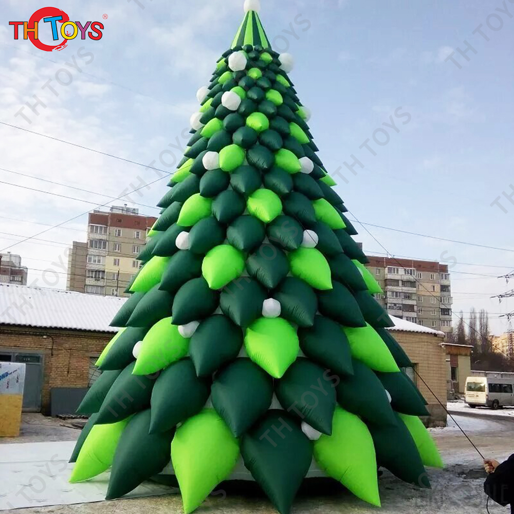 10m 33ft tall Outdoor giant Christmas Decoration inflatable colorful Christmas Green Tree with shinny balls
