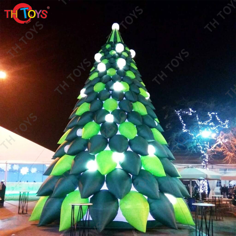 10m 33ft tall Outdoor giant Christmas Decoration inflatable colorful Christmas Green Tree with shinny balls