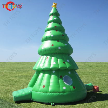 Fast Air Shipping Commercial PVC 15ft Inflatable Green Christmas Tree Bounce House Bouncy Castle