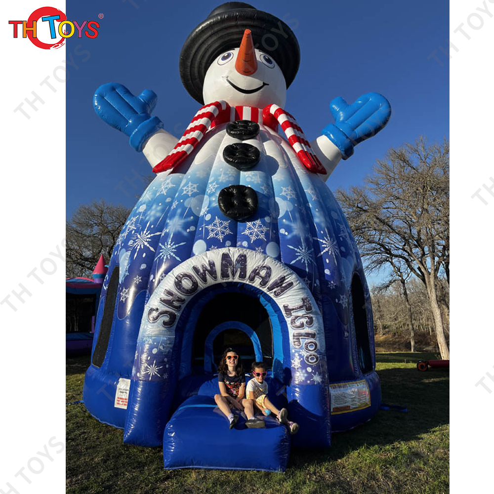 27' H x 17'L x 17'W Inflatable Snowman Igloo Snow Christmas Dome Tent Xmas Party Tent Room for Sale