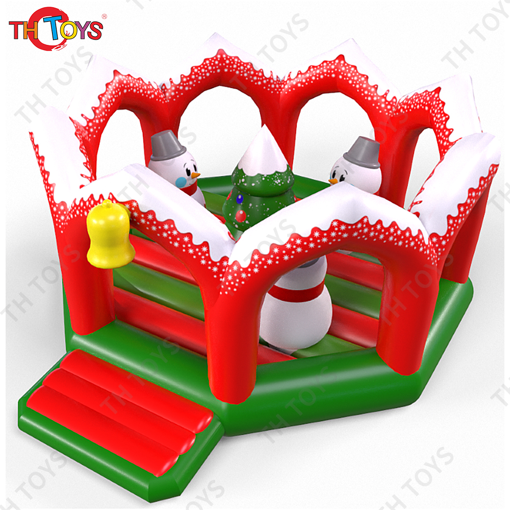 Free Door Shipping Santa Claus Inflatable Bounce House Christmas Bouncer for Rental
