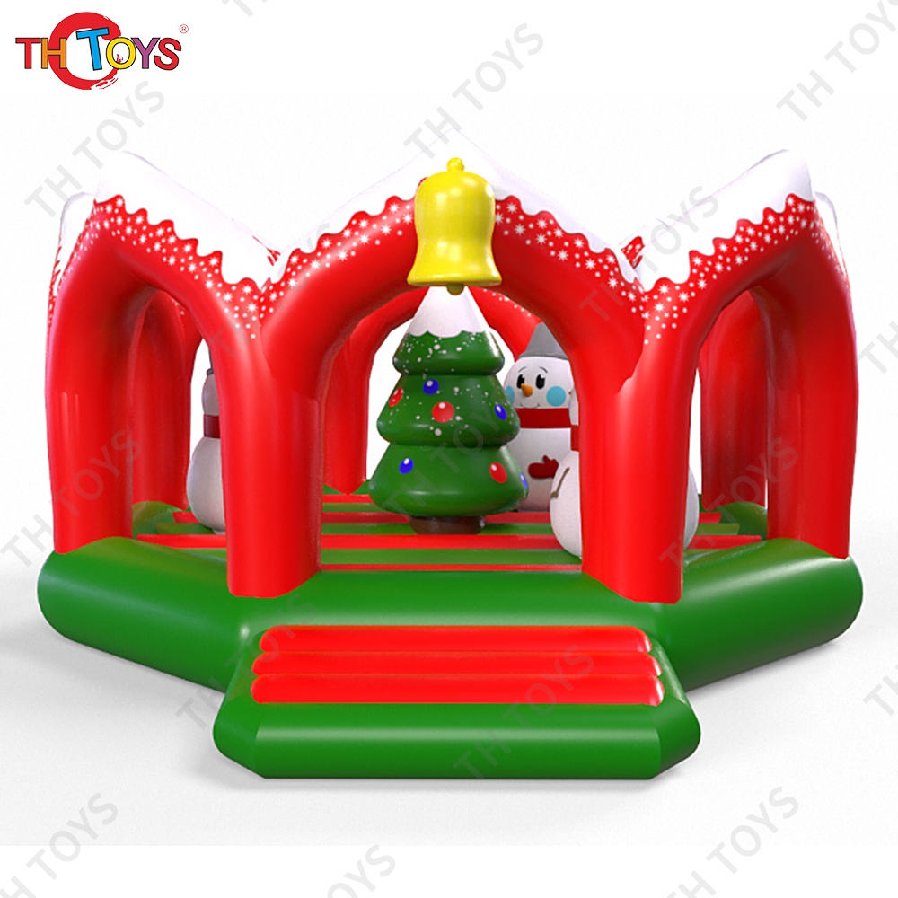 Free Door Shipping Santa Claus Inflatable Bounce House Christmas Bouncer for Rental