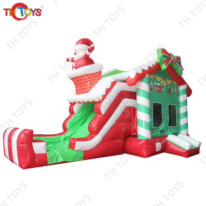 Free Door Shipping 7x4m Christmas Inflatable Bounce House Air Jumper with Slide for Sale