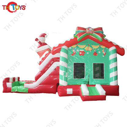 Free Door Shipping 7x4m Christmas Inflatable Bounce House Air Jumper with Slide for Sale