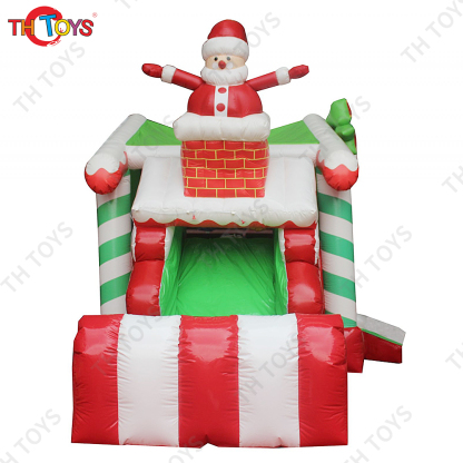 Free Door Shipping 7x4m Christmas Inflatable Bounce House Air Jumper with Slide for Sale