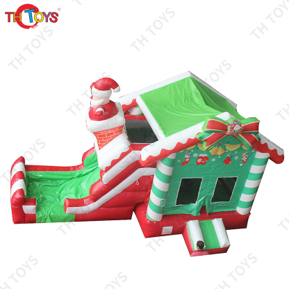 Free Door Shipping 7x4m Christmas Inflatable Bounce House Air Jumper with Slide for Sale