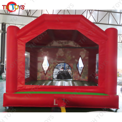 Free Shipping 4x4m Christmas Inflatable Bouncer Red Bouncy Castle Bounce House for Kids Party Rental