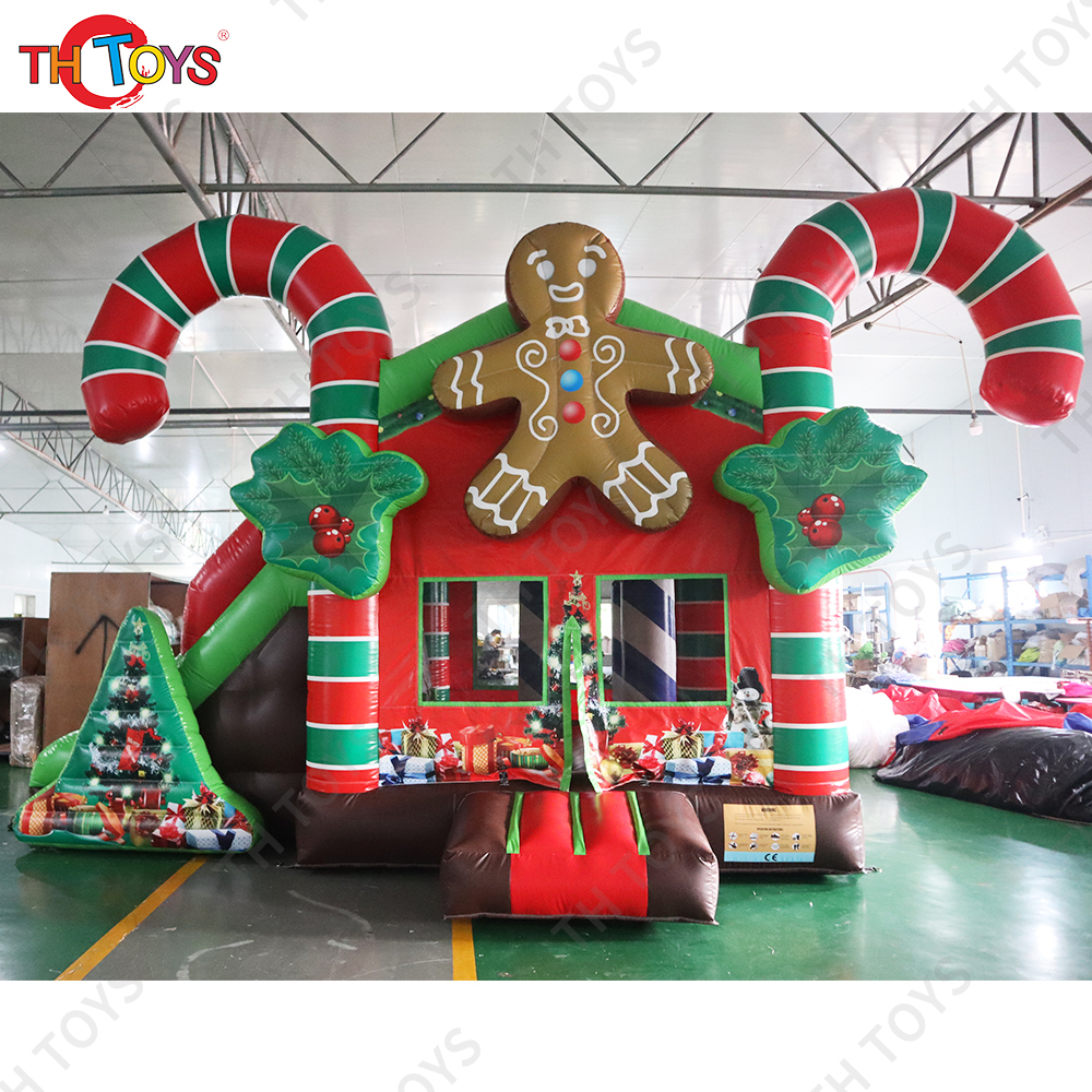 Free Door Shipping 5.6*4.9*4mH Christmas cheap Inflatable Bouncer Jumping Jumper Bounce House Bouncy Castle Slide combo for Sale