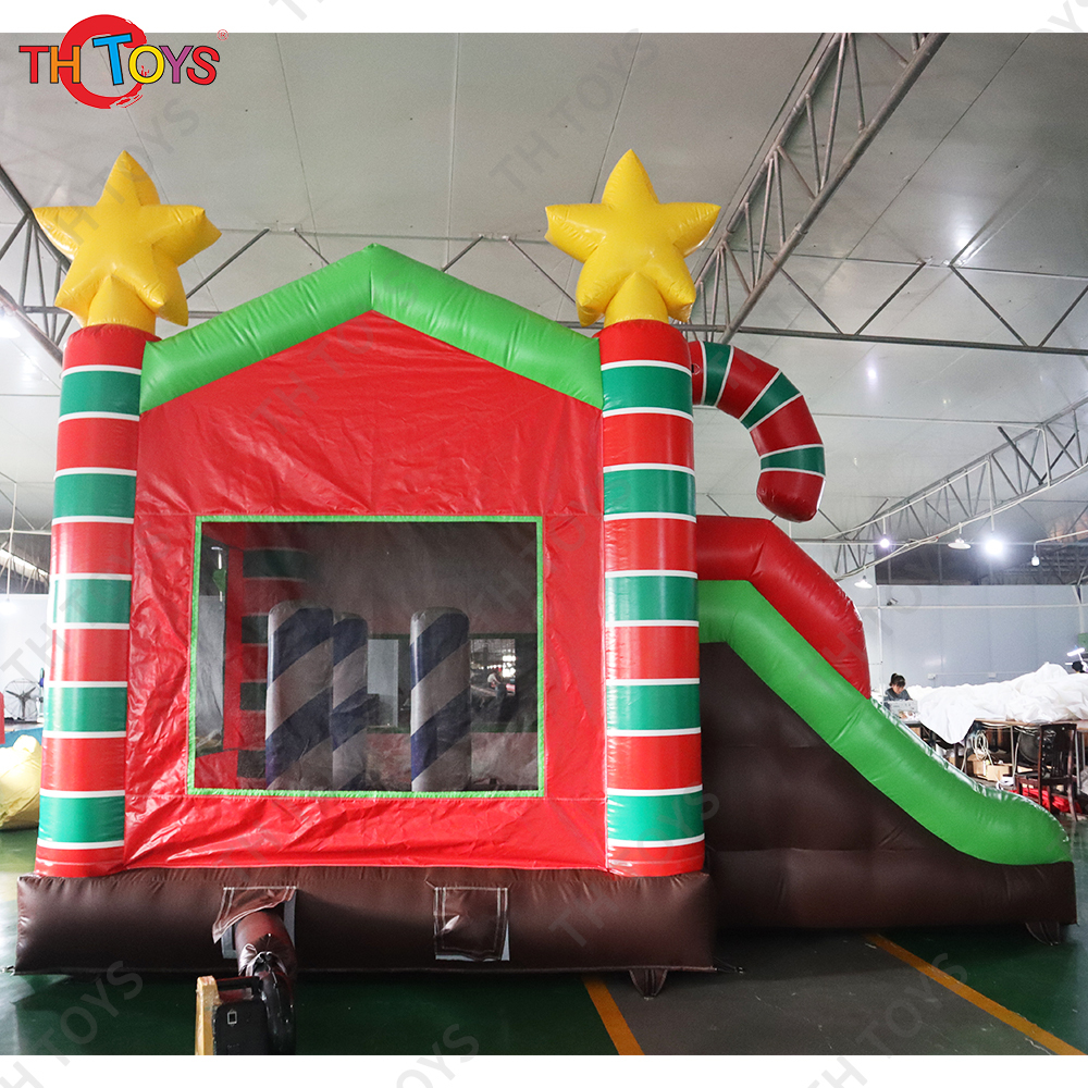Free Door Shipping 5.6*4.9*4mH Christmas cheap Inflatable Bouncer Jumping Jumper Bounce House Bouncy Castle Slide combo for Sale